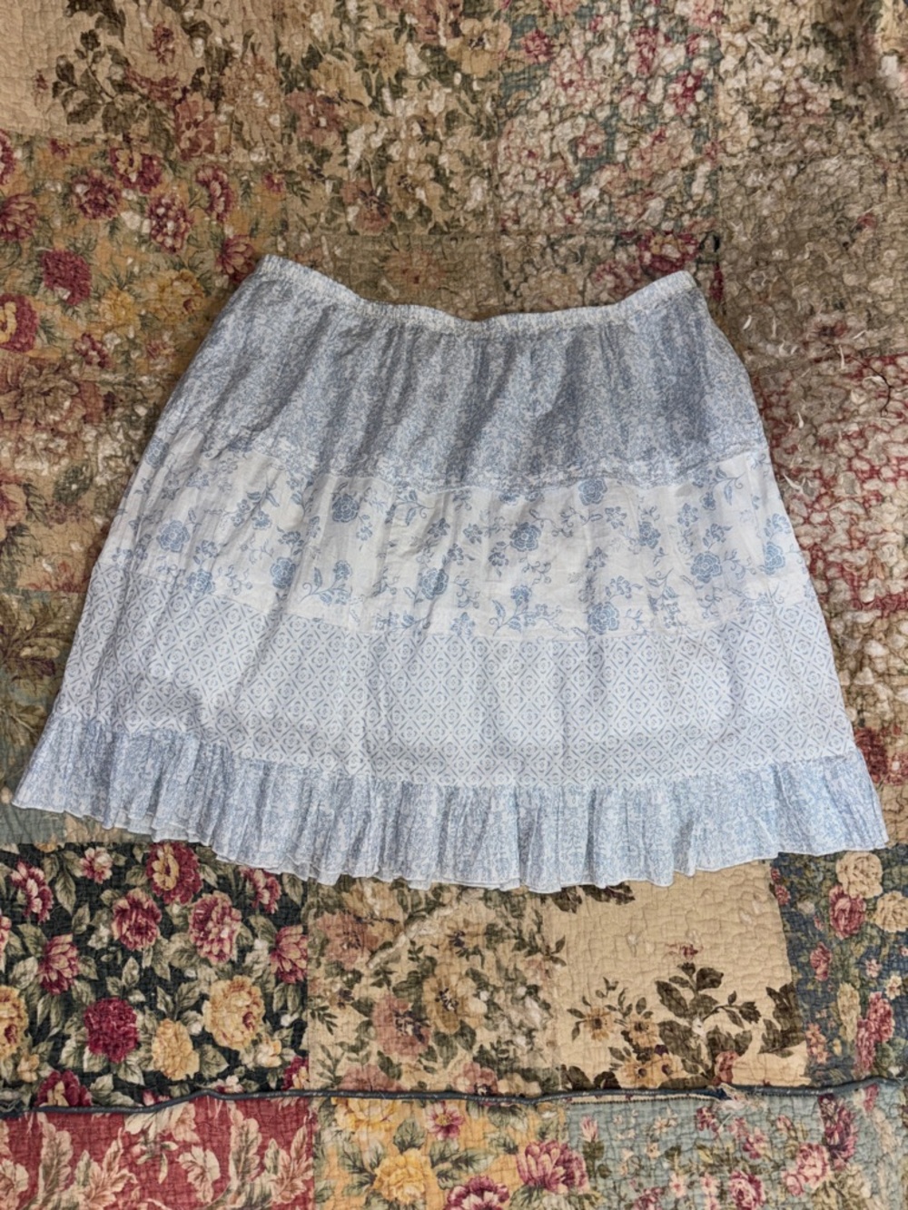 Skirt, Blue/White, elastic waist. Large